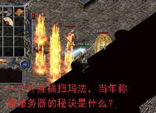 一刀外挂横扫玛法,当年称霸服务器的秘诀是什么? 一刀外挂横扫玛法,当年称霸服务器的秘诀是什么?