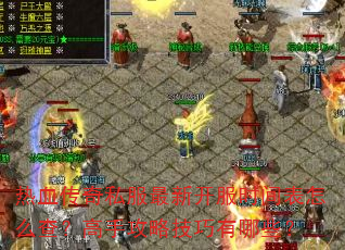 热血传奇私服最新开服时间表怎么查?高手攻略技巧有哪些? 热血传奇私服最新开服时间表怎么查?高手攻略技巧有哪些?