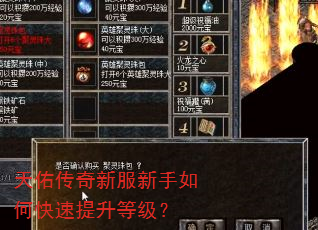 天佑传奇新服新手如何快速提升等级? 天佑传奇新服新手如何快速提升等级?