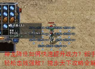 神龙降世如何快速提升战力?新手如何轻松击败强敌?独步天下攻略全解析 神龙降世如何快速提升战力?新手如何轻松击败强敌?独步天下攻略全解析