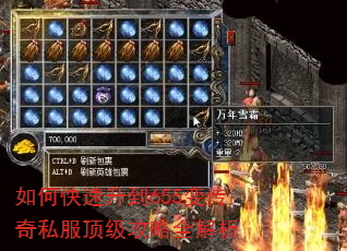 如何快速升到655变传奇私服顶级攻略全解析 如何快速升到655变传奇私服顶级攻略全解析